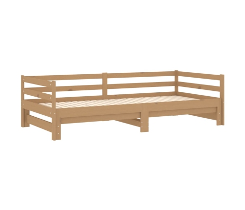 Sofá cama extraíble madera maciza pino marrón miel 2x(90x200)cm