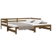 Sofá cama extraíble madera maciza pino marrón miel 2x(90x200)cm