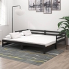 Sofá cama extraíble sin colchón negro 2x(90x200) cm