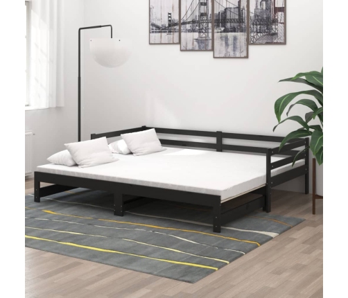 Sofá cama extraíble sin colchón negro 2x(90x200) cm