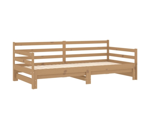 Sofá cama extraíble madera maciza pino marrón miel 2x(90x200)cm