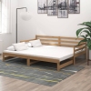 Sofá cama extraíble madera maciza pino marrón miel 2x(90x200)cm