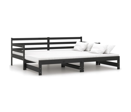 Sofá cama extraíble sin colchón negro 2x(90x200) cm