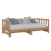 Sofá cama extraíble madera de pino marrón miel 2x(90x200) cm