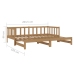 Sofá cama extraíble madera de pino marrón miel 2x(90x200) cm