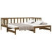 Sofá cama extraíble madera de pino marrón miel 2x(90x200) cm