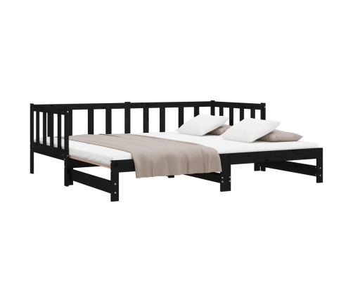 Sofá cama extraíble sin colchón negro 2x(90x200) cm