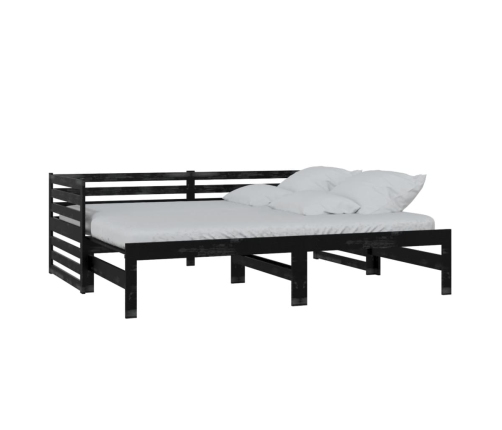 Sofá cama extraíble sin colchón negro 2x(90x200) cm