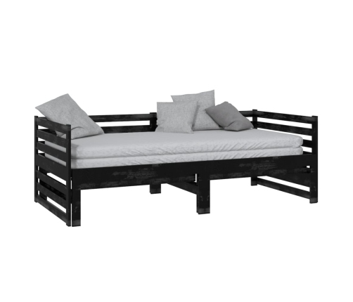 Sofá cama extraíble sin colchón negro 2x(90x200) cm