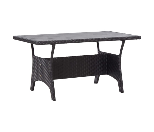 Mesa de jardín ratán sintético negro 120x70x66 cm