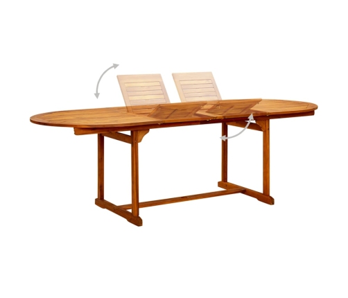 Mesa de comedor jardín madera maciza acacia (160-240)x100x75 cm