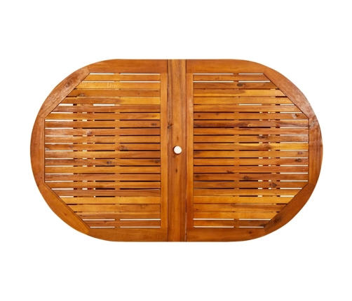 Mesa de comedor jardín madera maciza acacia (160-240)x100x75 cm