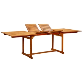 Mesa de comedor jardín madera maciza acacia (160-240)x100x75 cm