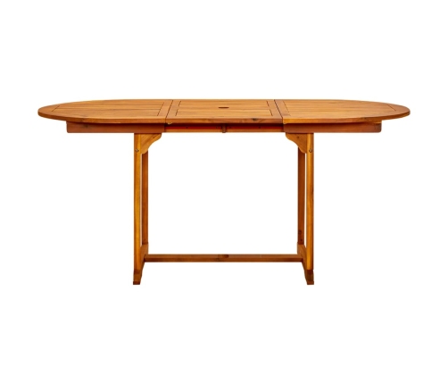 vidaXL Mesa de comedor jardín madera maciza acacia (120-170)x80x75 cm