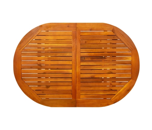 Mesa de comedor jardín madera maciza acacia (120-170)x80x75 cm