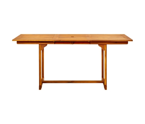 Mesa de comedor jardín madera maciza acacia (120-170)x80x75 cm