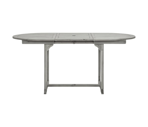 Mesa de comedor jardín madera maciza acacia (120-170)x80x75 cm