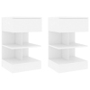 vidaXL Mesitas de noche 2 uds madera contrachapada blanco 40x35x65 cm