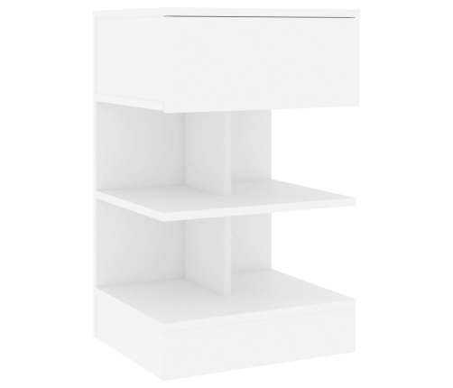 vidaXL Mesitas de noche 2 uds madera contrachapada blanco 40x35x65 cm