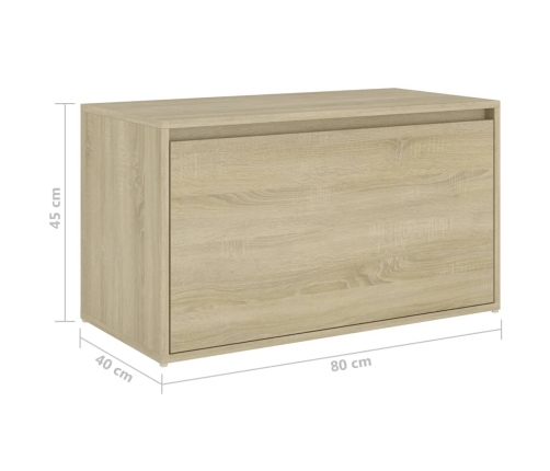 Banco pasillo madera de ingeniería roble Sonoma 80x40x45 cm