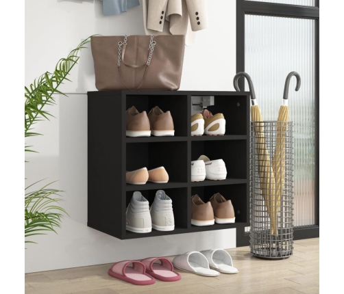 Mueble zapatero negro 52,5x30x50 cm