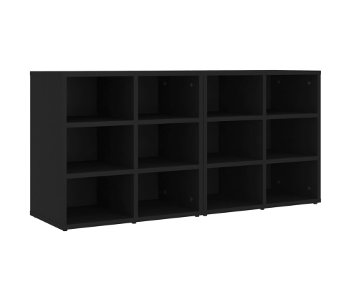 Muebles zapateros 2 uds negro 52,5x30x50 cm