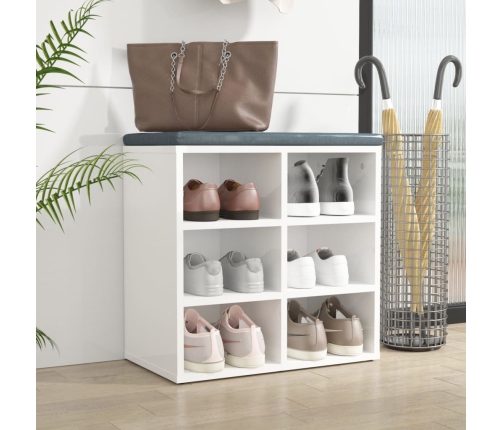 Mueble zapatero blanco brillante 52,5x30x50 cm