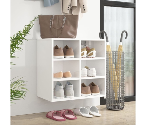 Mueble zapatero blanco brillante 52,5x30x50 cm