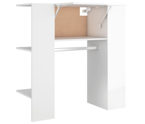 Mueble recibidor madera ingeniería blanco brillo 97,5x37x99 cm