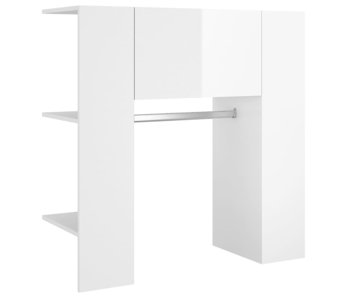 Mueble recibidor madera ingeniería blanco brillo 97,5x37x99 cm