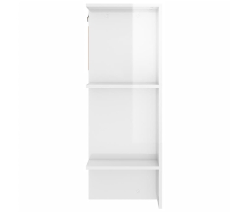 Mueble recibidor madera ingeniería blanco brillo 97,5x37x99 cm