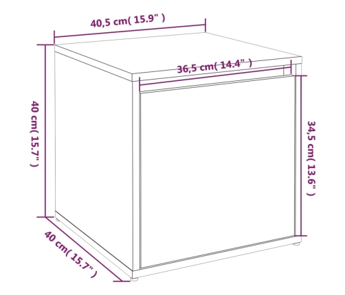 Cajón taburete madera contrachapada blanco 40,5x40x40 cm