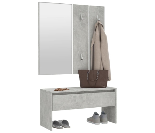 Set de muebles de recibidor madera contrachapada gris hormigón