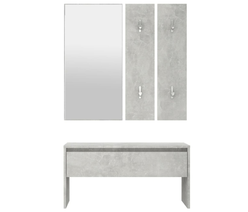 Set de muebles de recibidor madera contrachapada gris hormigón