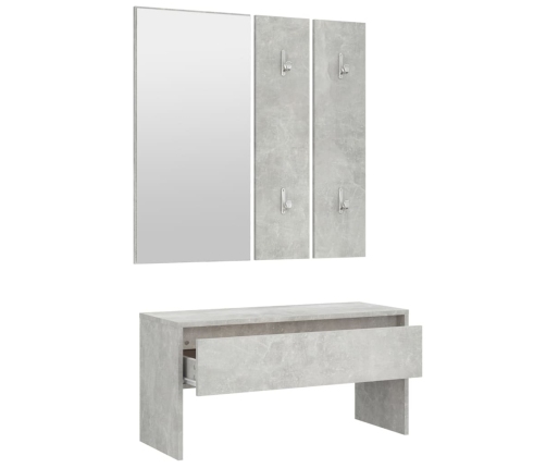 Set de muebles de recibidor madera contrachapada gris hormigón