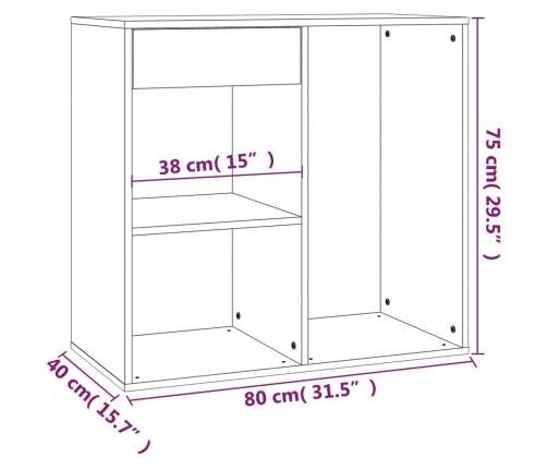 Armario de maquillaje madera contrachapada blanco 80x40x75 cm