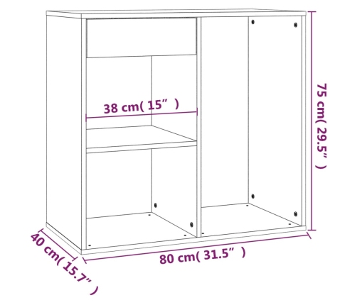 Armario maquillaje madera contrachapada roble Sonoma 80x40x75cm