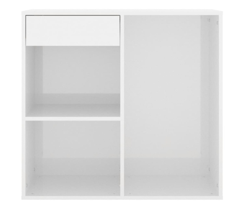 Armario de maquillaje madera blanco brillante 80x40x75 cm