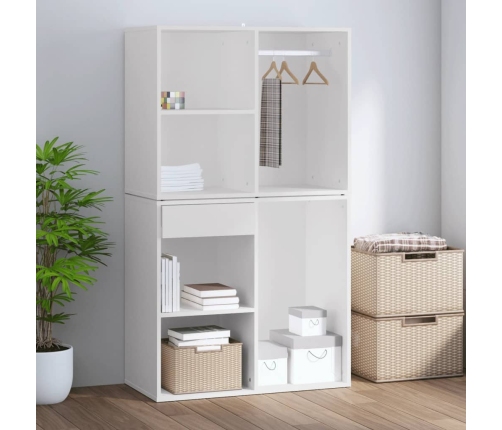 Mueble vestidor madera contrachapada blanco 80x40x65 cm