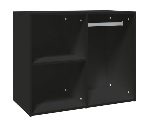 Mueble de vestidor madera de ingeniería negro 80x40x65 cm