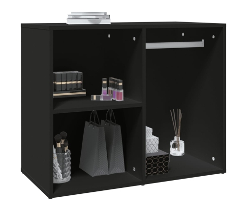 Mueble de vestidor madera de ingeniería negro 80x40x65 cm