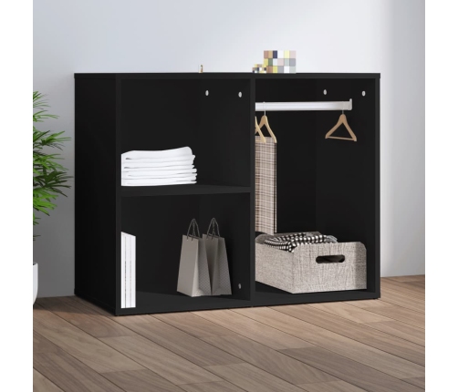 Mueble de vestidor madera de ingeniería negro 80x40x65 cm