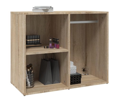 Mueble vestidor madera contrachapada roble Sonoma 80x40x65 cm