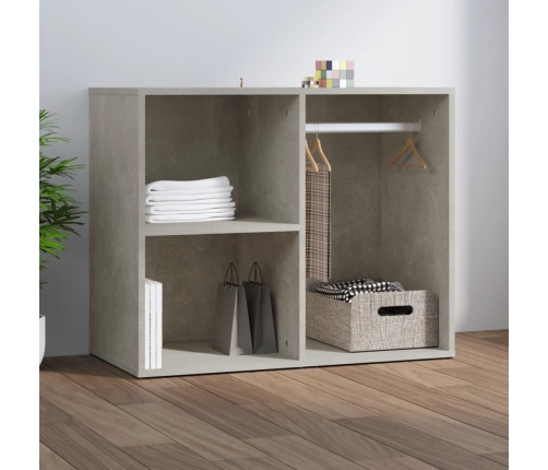 Mueble vestidor madera contrachapada gris hormigón 80x40x65 cm