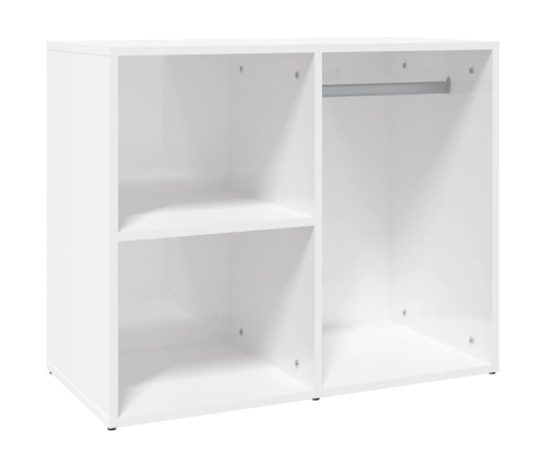 Mueble vestidor madera contrachapada blanco brillo 80x40x65 cm