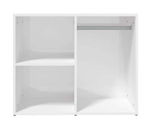 Mueble vestidor madera contrachapada blanco brillo 80x40x65 cm