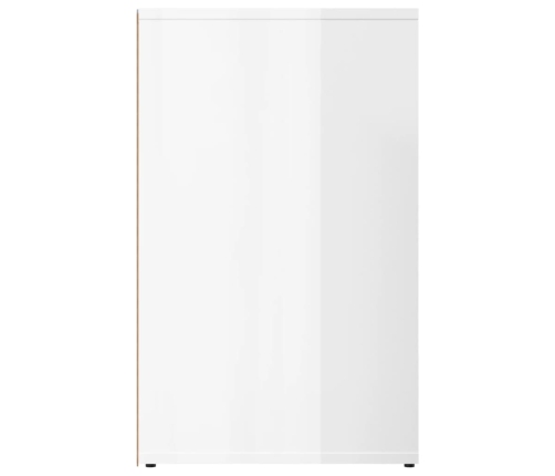 Mueble vestidor madera contrachapada blanco brillo 80x40x65 cm