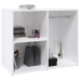 Mueble vestidor madera contrachapada blanco brillo 80x40x65 cm