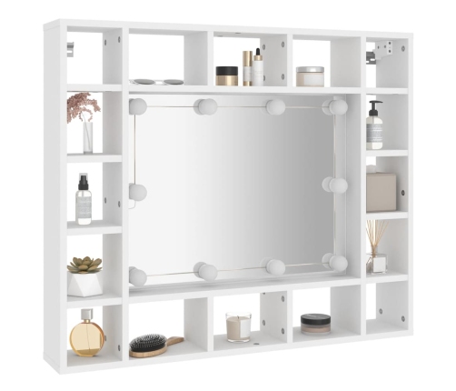 Mueble con espejo y LED blanco 91x15x76,5 cm