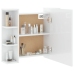 Mueble con espejo y luces LED blanco brillante 70x16,5x60 cm